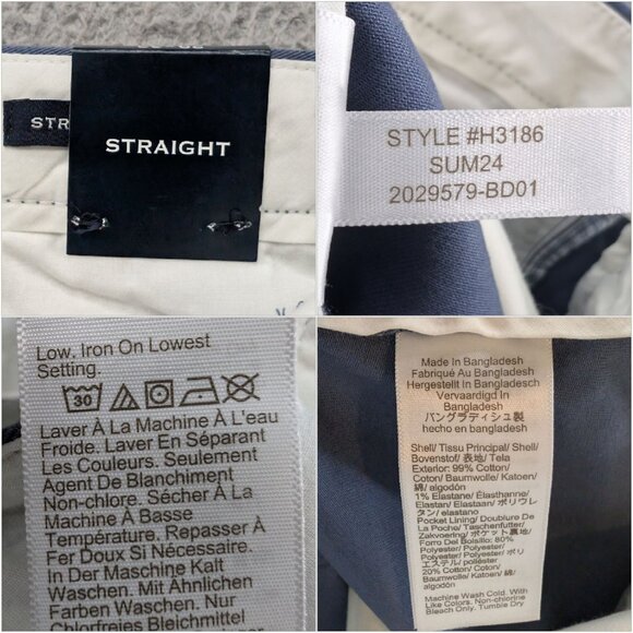 J.CREW Flex Straight Chinos Mens Blue Flat Front Stretch Pants Size 29x32 - Picture 7 of 11